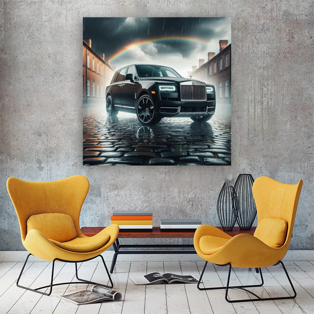 Rollsroyce Cullinan Rainy Weath Wall Art