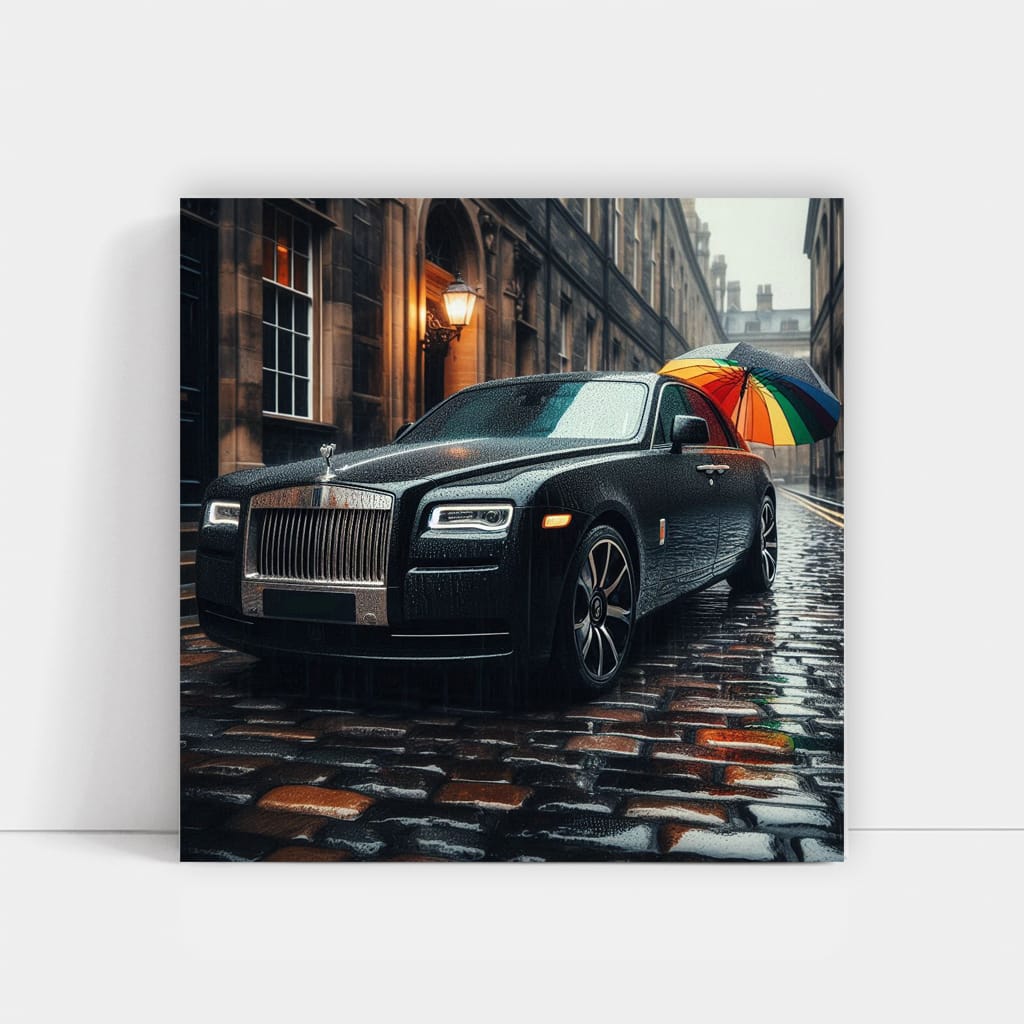 Rollsroyce Ghost Rainy Weath Wall Art