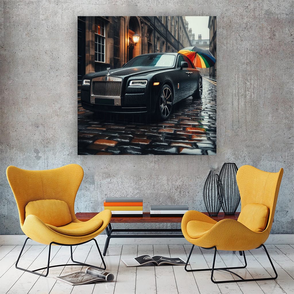 Rollsroyce Ghost Rainy Weath Wall Art