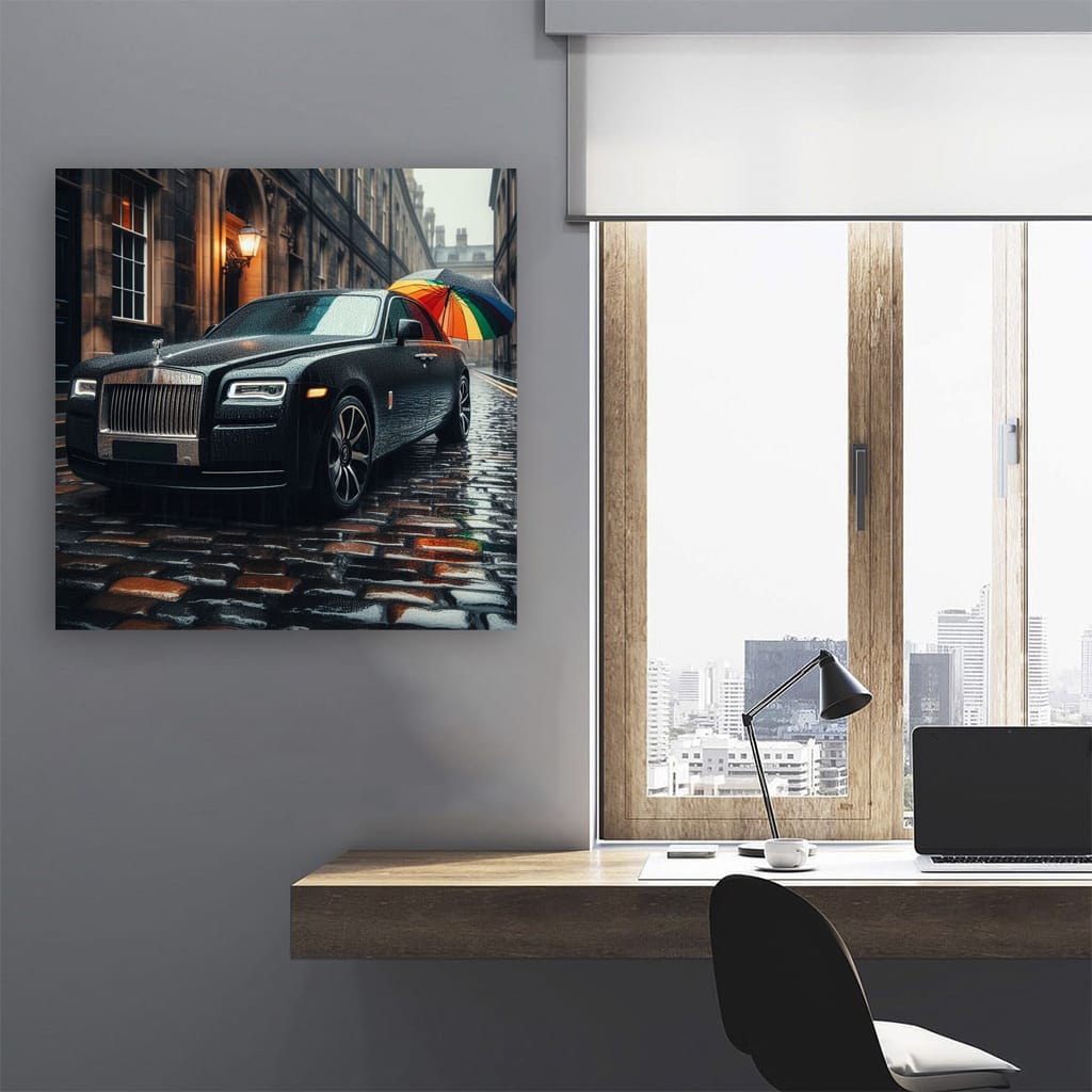 Rollsroyce Ghost Rainy Weath Wall Art