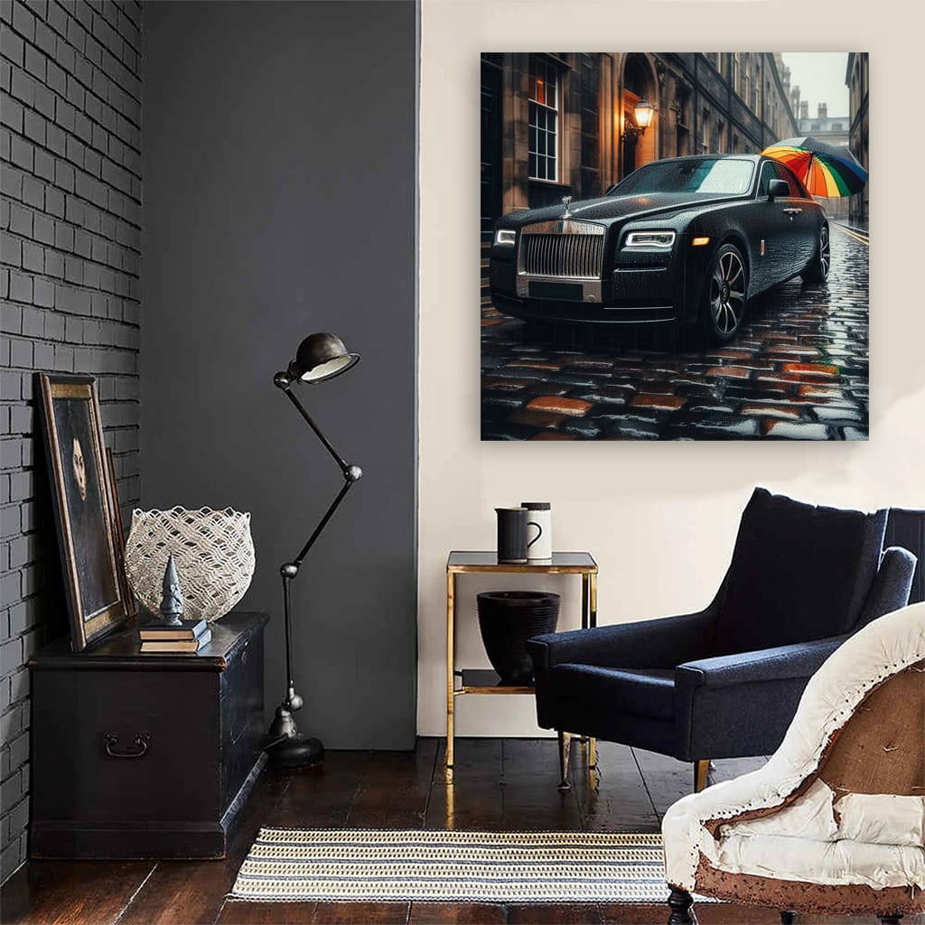 Rollsroyce Ghost Rainy Weath Wall Art