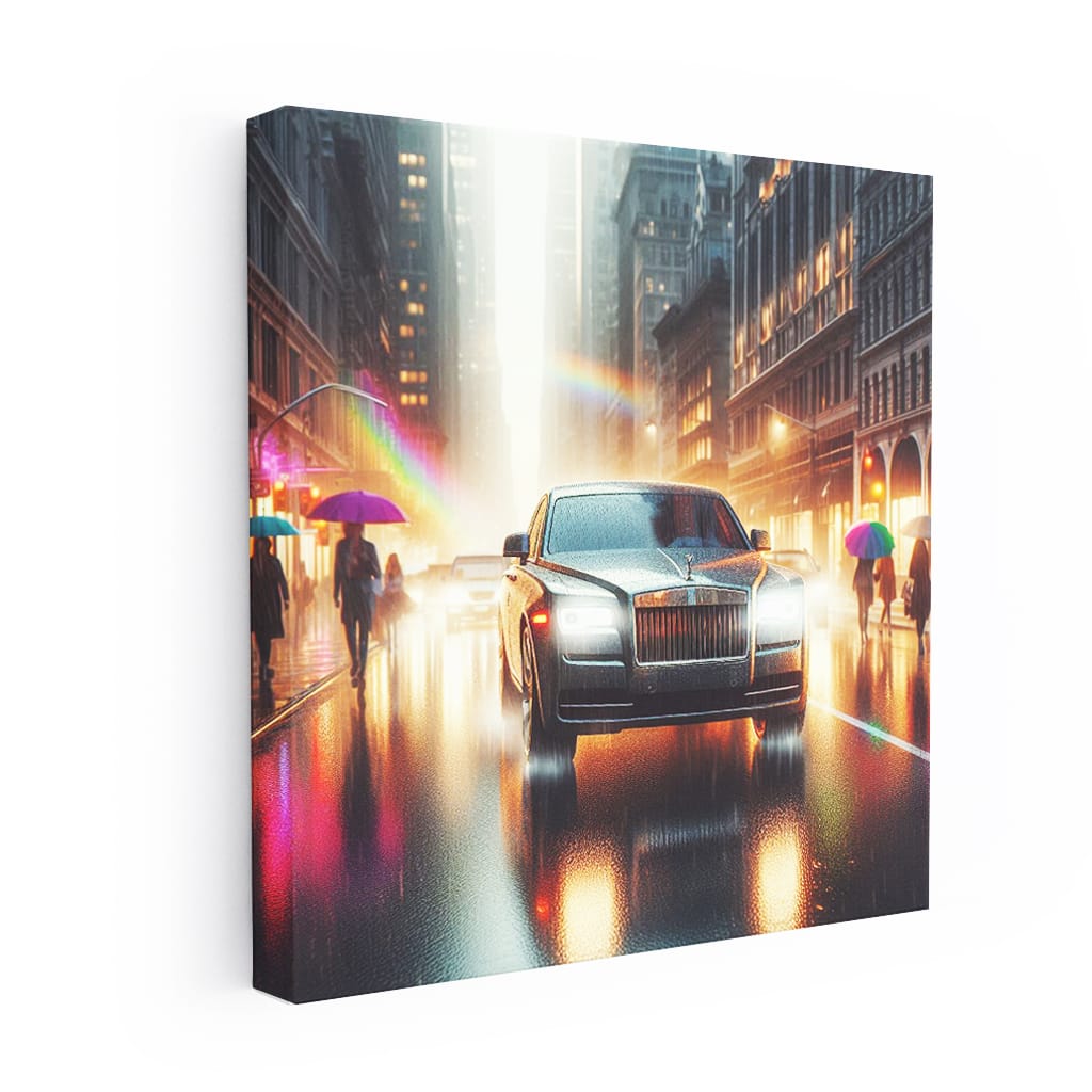 Rollsroyce Ghost Rainy Weather Wall Art