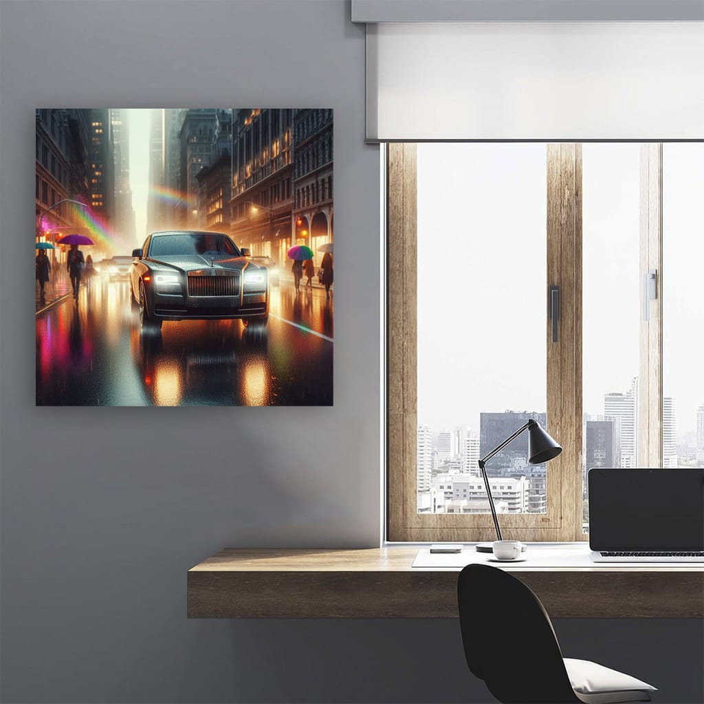 Rollsroyce Ghost Rainy Weather Wall Art