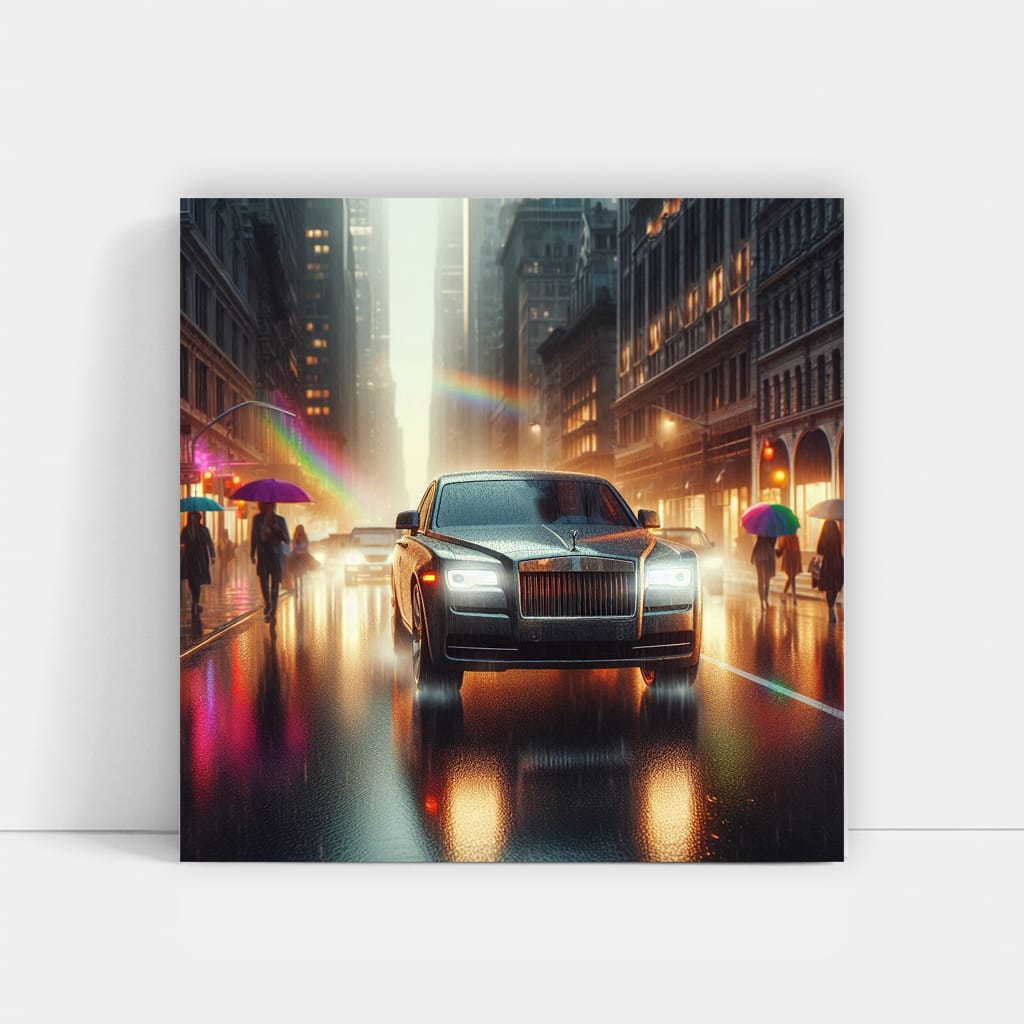 Rollsroyce Ghost Rainy Weather Wall Art