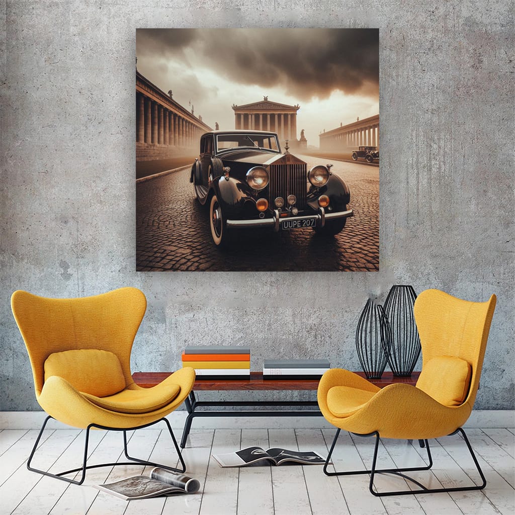 Rollsroyce Old Retro Cloudy Weath Wall Art