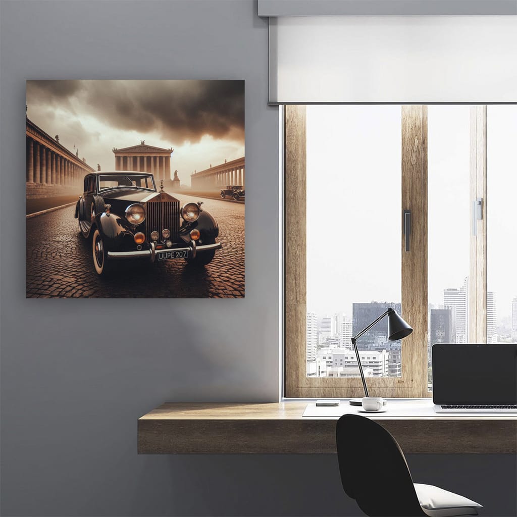 Rollsroyce Old Retro Cloudy Weath Wall Art