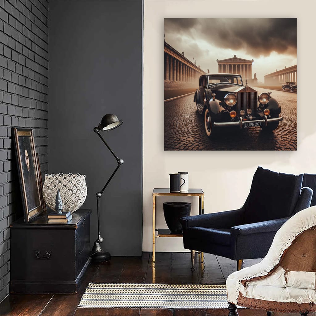 Rollsroyce Old Retro Cloudy Weath Wall Art