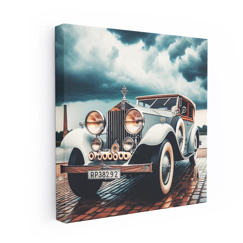 Rollsroyce Old Retro Cloudy Weather Wall Art