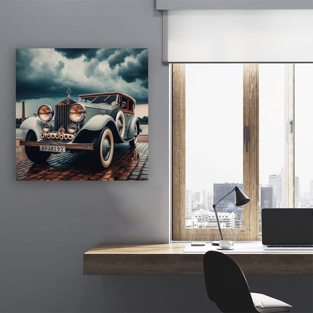 Vintage Rolls-Royce in Cloudy Skies - Timeless Elegance