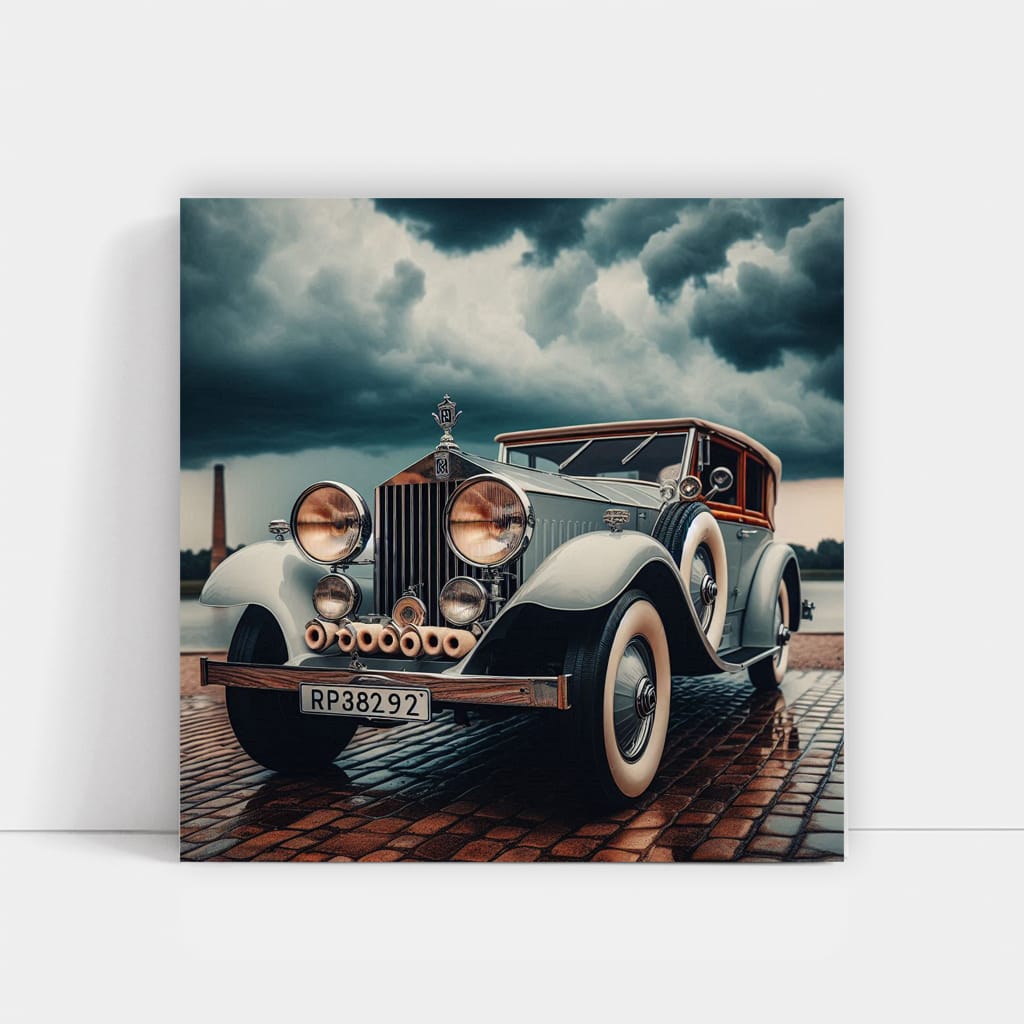 Vintage Rolls-Royce in Cloudy Skies - Timeless Elegance