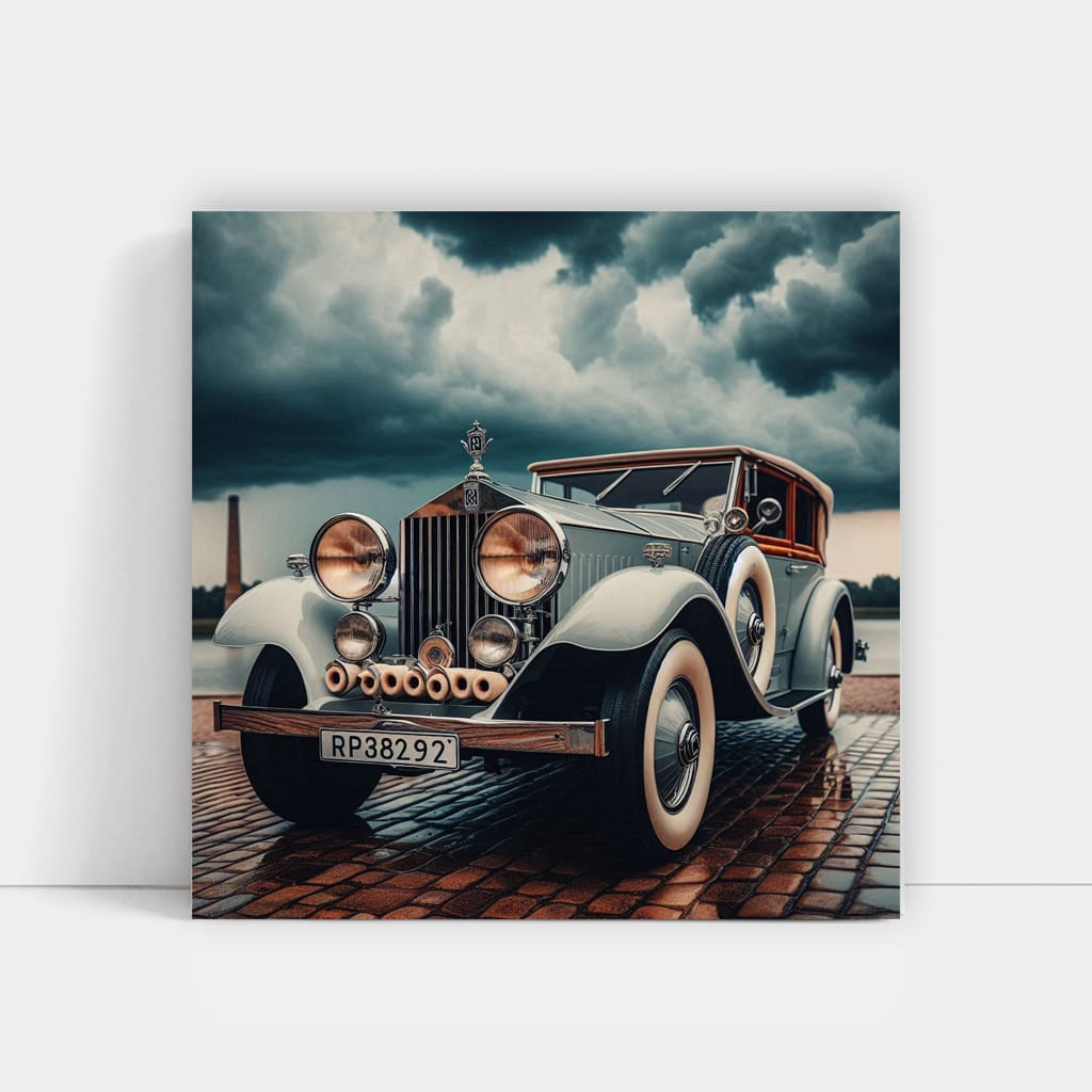 Rollsroyce Old Retro Cloudy Weather Wall Art