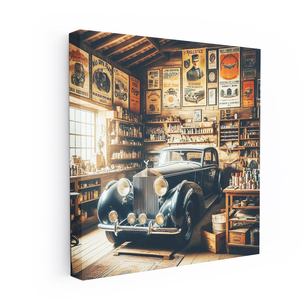 Rollsroyce Old Retro Gara Wall Art