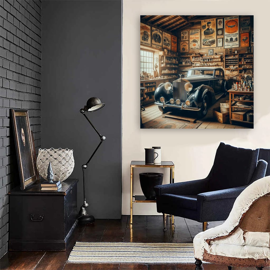 Vintage Rolls-Royce in Classic Garage - Timeless Elegance