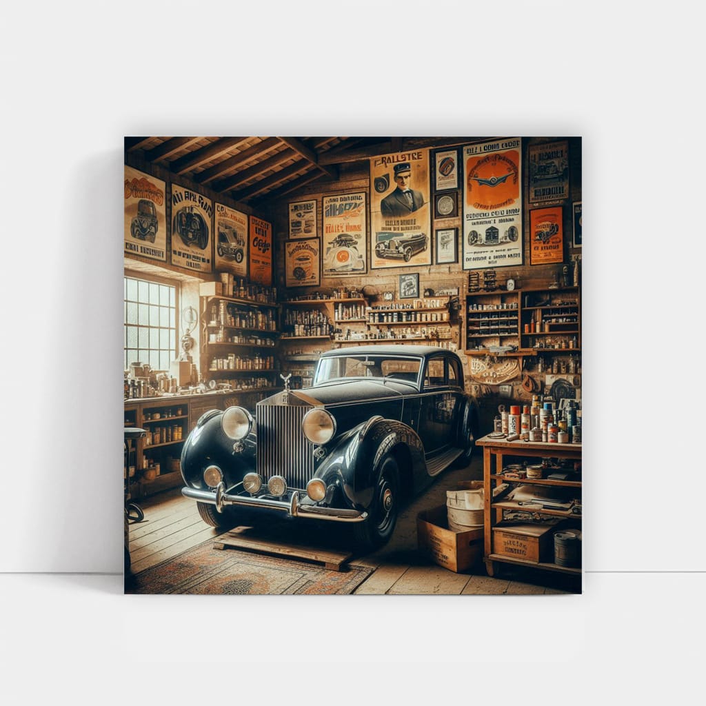 Vintage Rolls-Royce in Classic Garage - Timeless Elegance