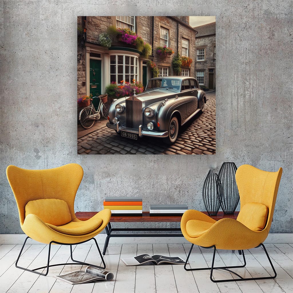 Rollsroyce Old Retro Parking Wall Art