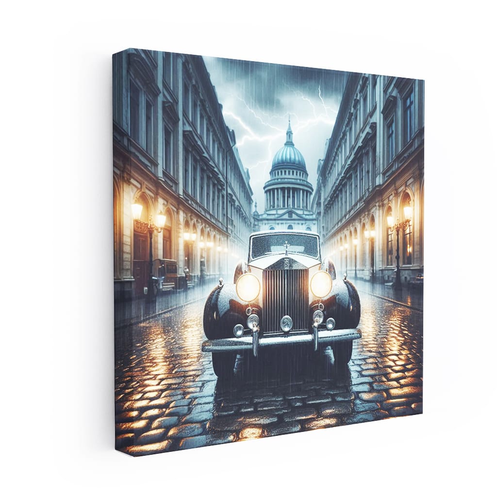 Rollsroyce Old Retro Thunderstorm Wall Art