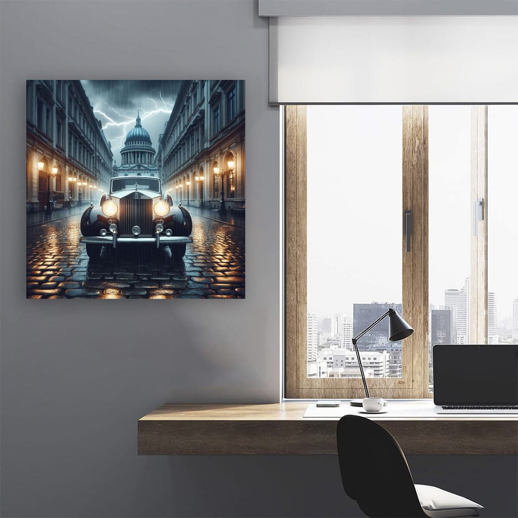 Rollsroyce Old Retro Thunderstorm Wall Art