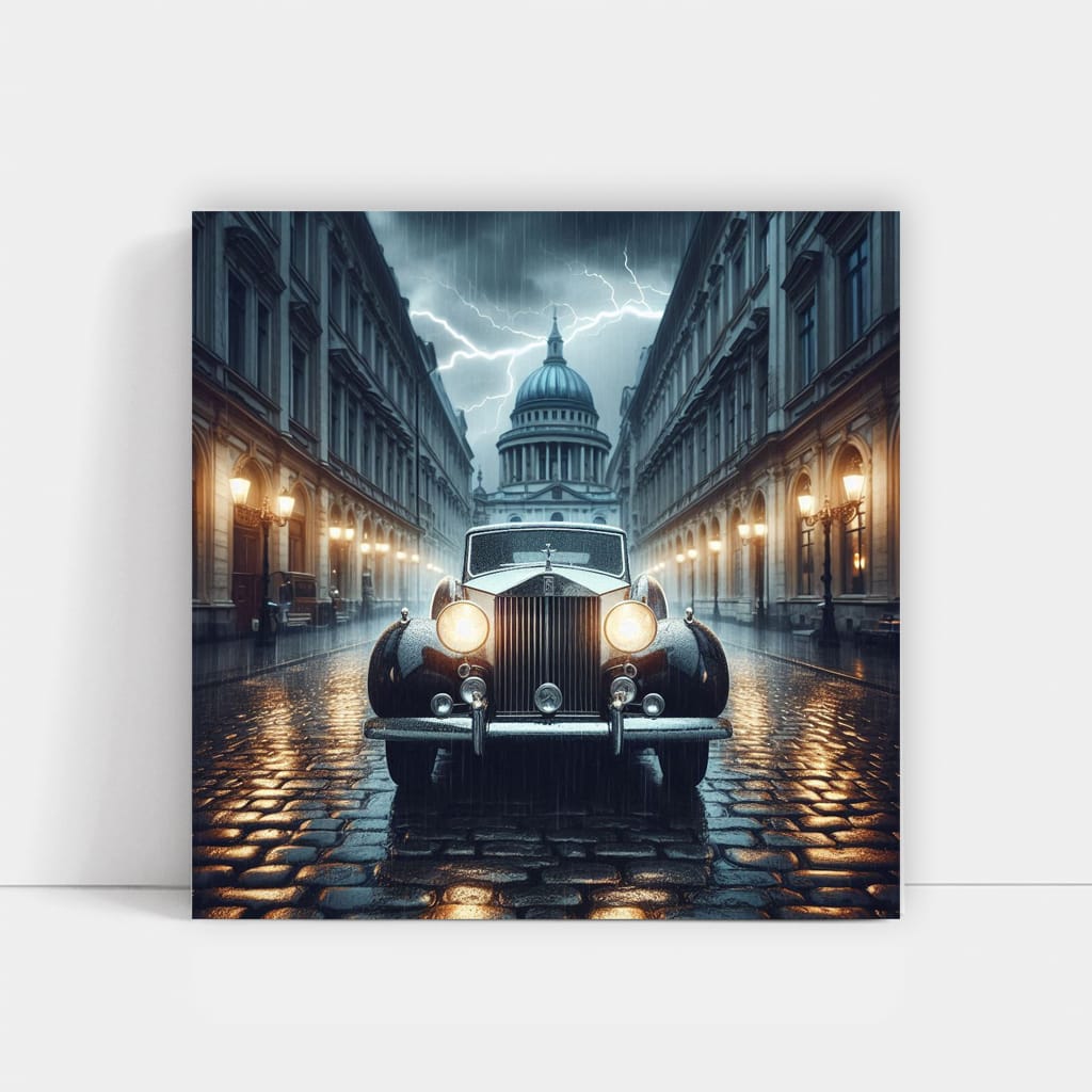 Vintage Rolls-Royce in Thunderstorm - Timeless Elegance