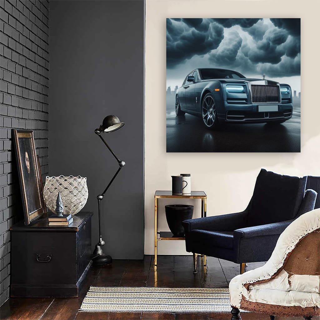 Rollsroyce Phantom Cloudy Weather Wall Art