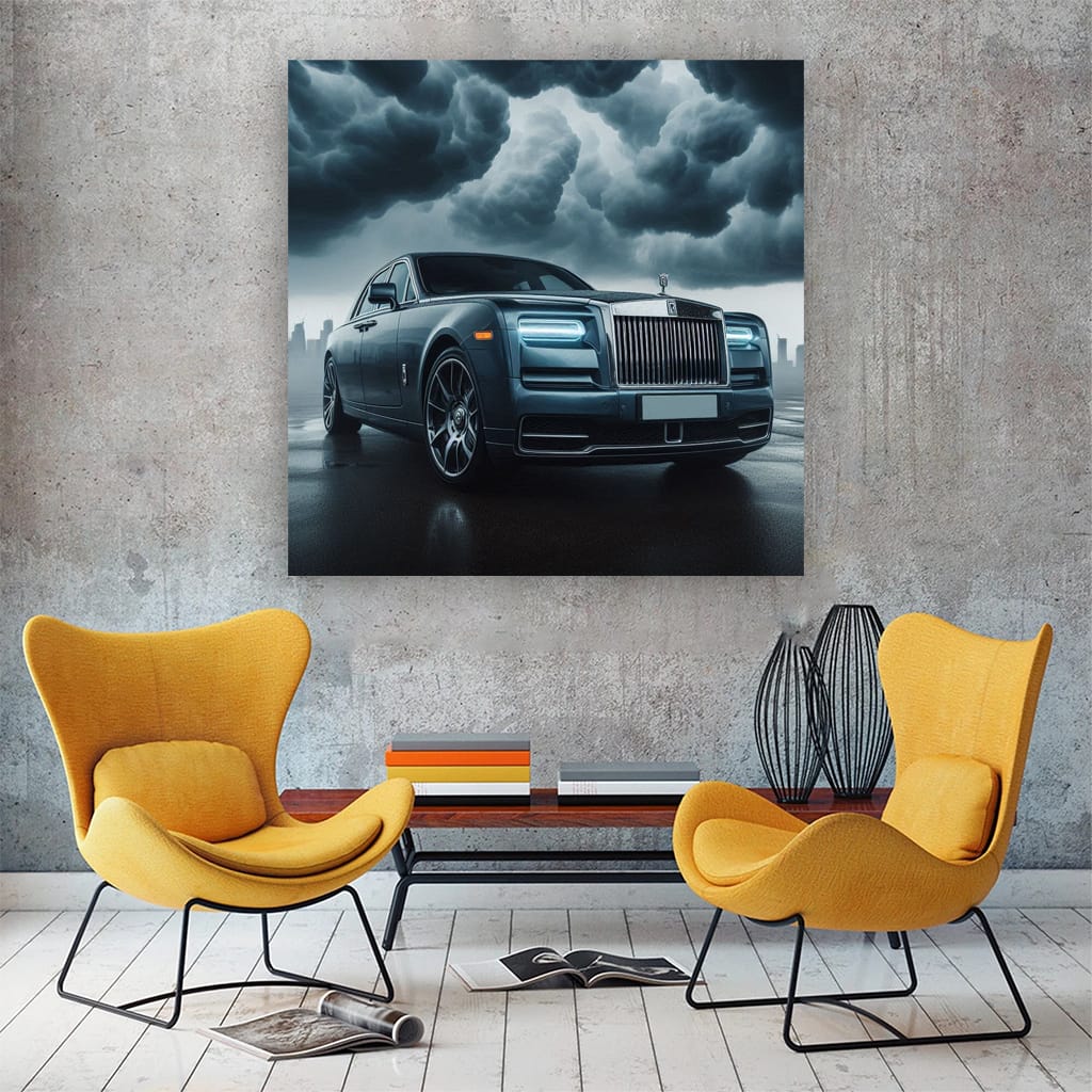 Rollsroyce Phantom Cloudy Weather Wall Art