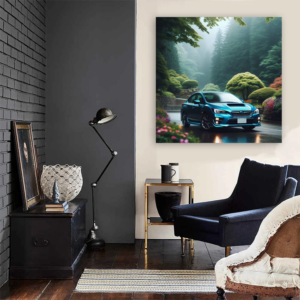 Subaru Impreza Rainy Weath Wall Art