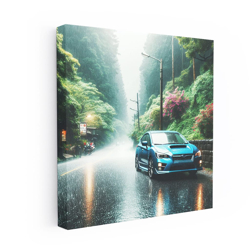 Subaru Impreza Rainy Weather Wall Art