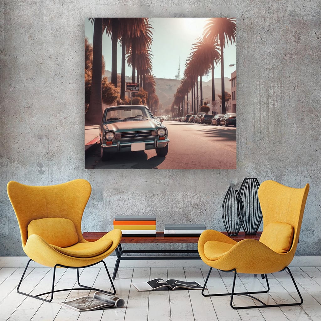 Subaru Old Retro Los Angel Wall Art