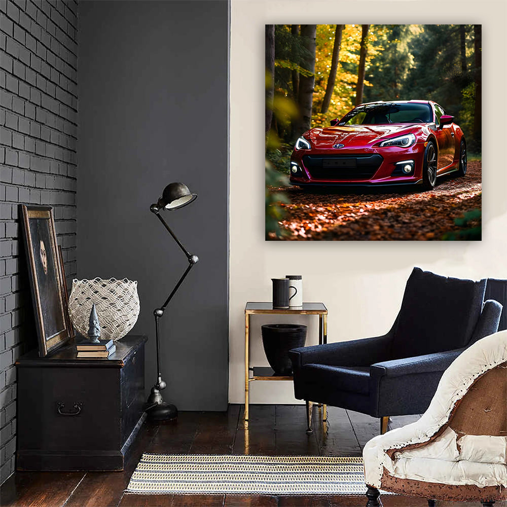Burgundy Subaru BRZ & Toyota 86 in Forest - Sporty Elegance