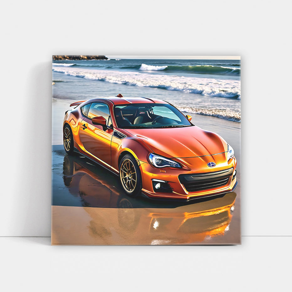 Vibrant Orange Subaru BRZ Toyota 86 on Beach - Fun & Sporty