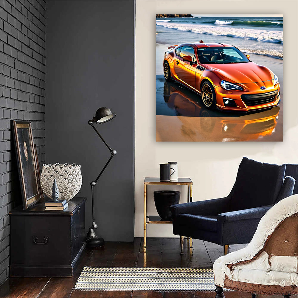 Vibrant Orange Subaru BRZ Toyota 86 on Beach - Fun & Sporty