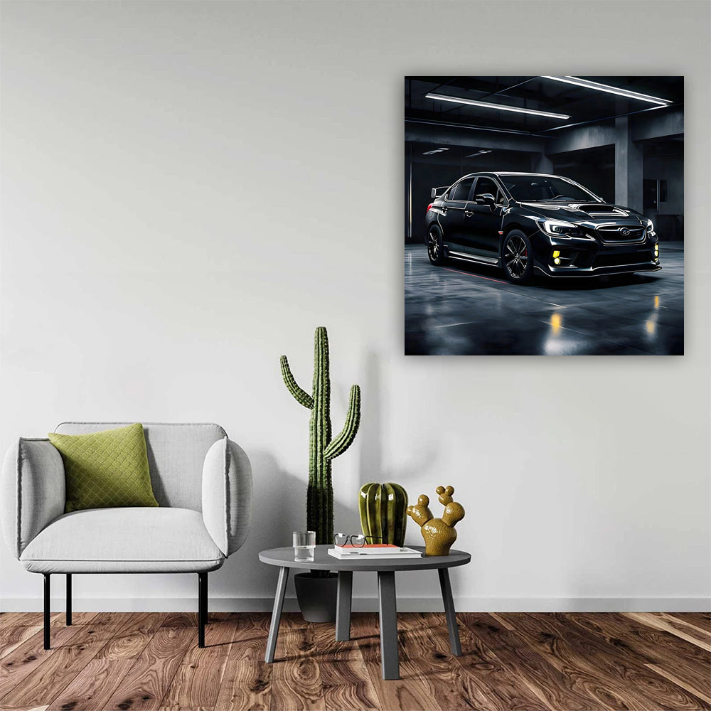 Black Subaru WRX in Garage: Power and Precision Unleashed
