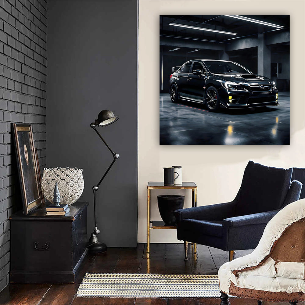 Black Subaru WRX in Garage: Power and Precision Unleashed