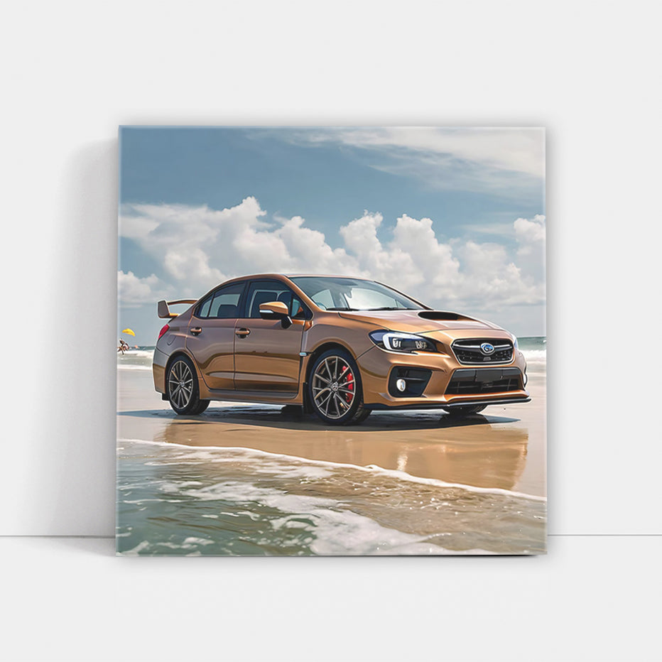 Subaru WRX Brown on Beach: Adventure Ready Performance