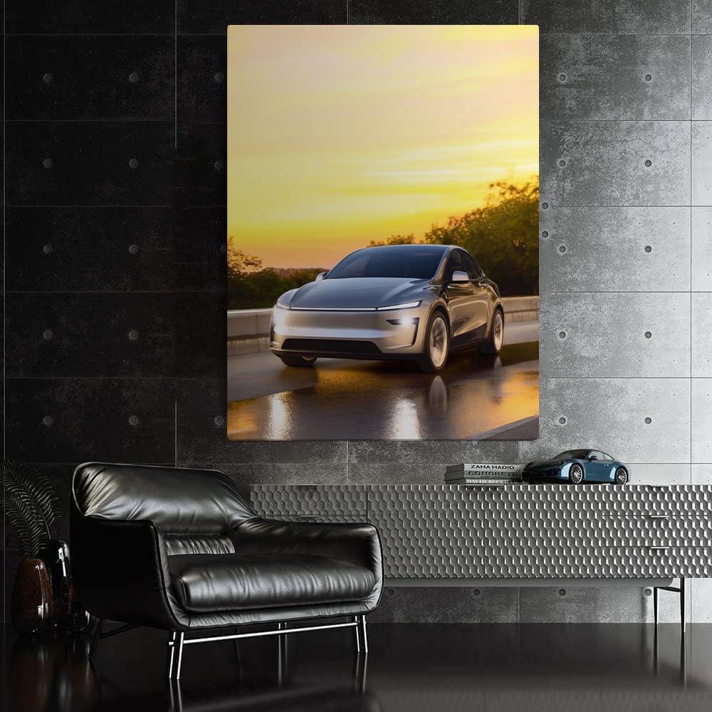 Sunset View of Tesla Model Y - Elegance Meets Innovation - EnjoyStore