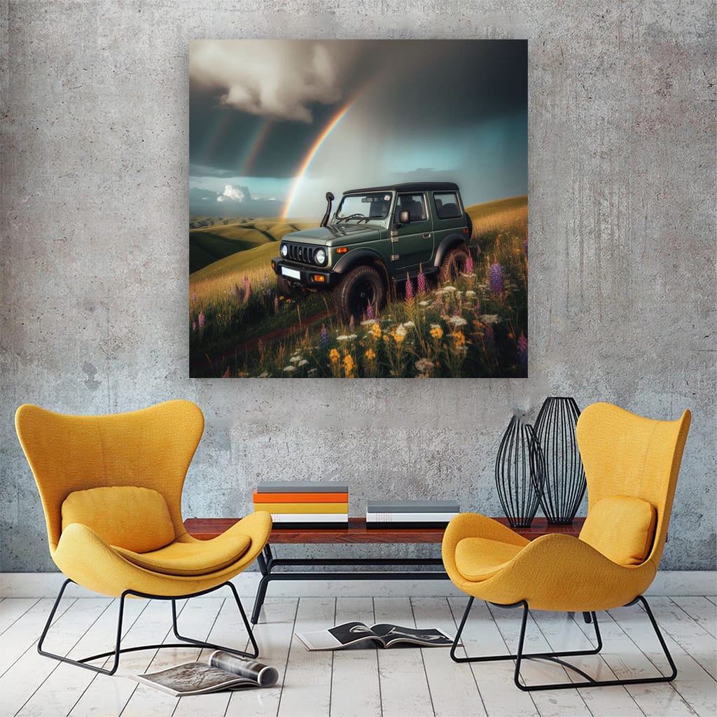 Suzuki Jimny Under Cloudy Skies - Adventure Awaits