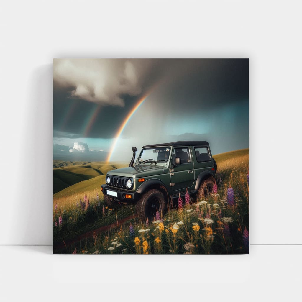 Suzuki Jimny Under Cloudy Skies - Adventure Awaits