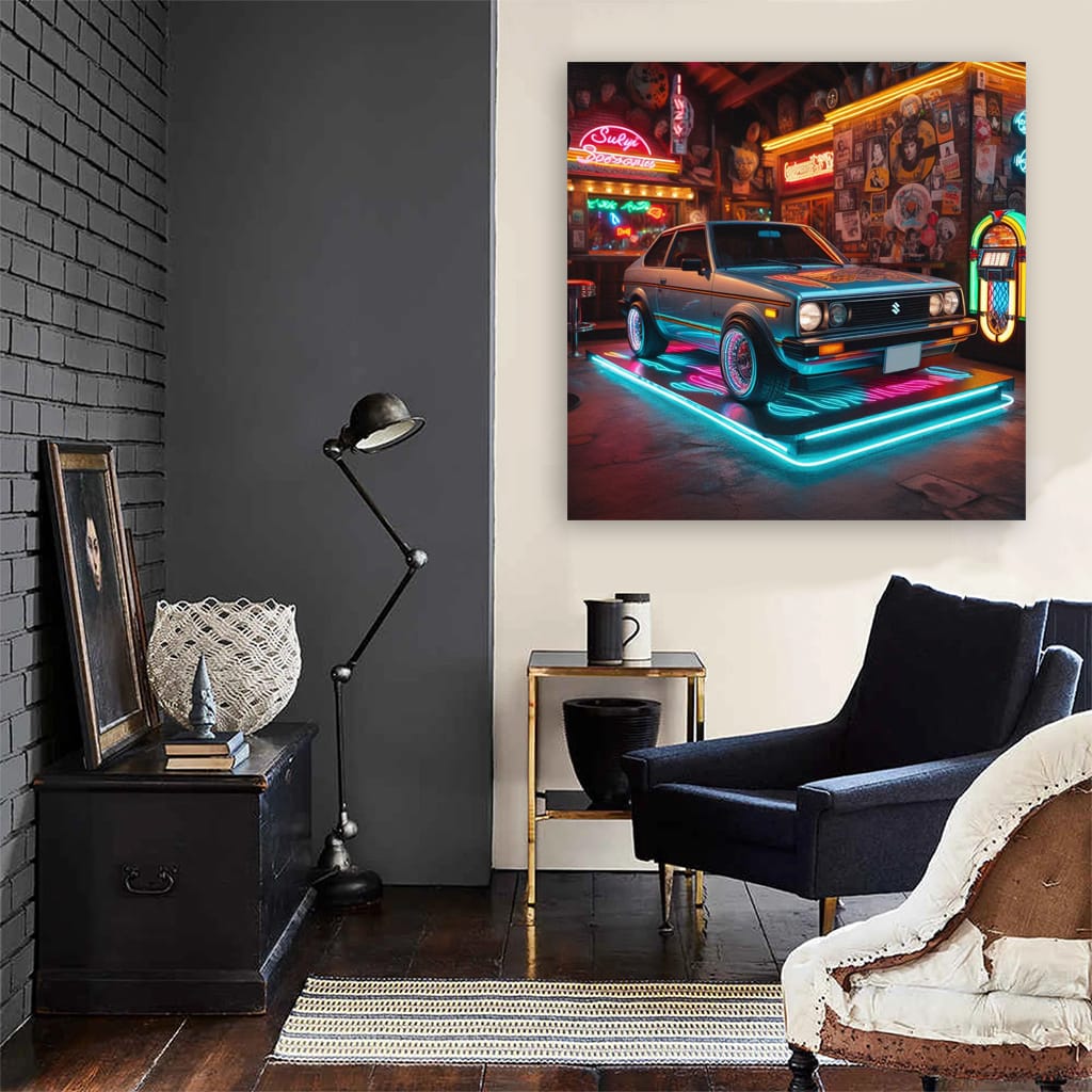 Retro Neon Suzuki: Classic Vibes, Timeless Style