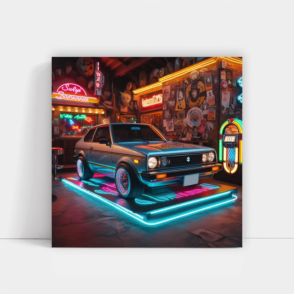 Retro Neon Suzuki: Classic Vibes, Timeless Style