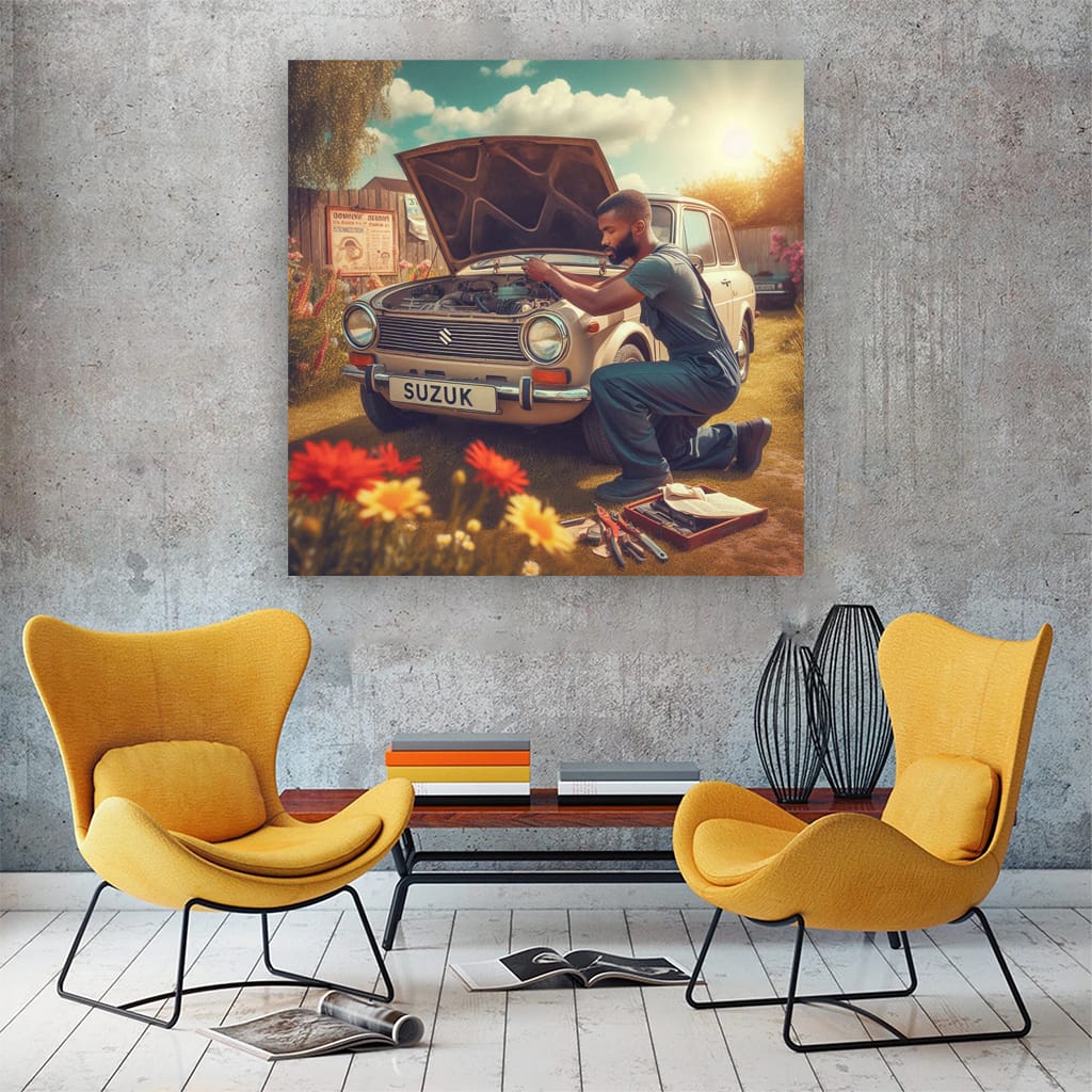 Vintage Suzuki in Sunny Weather - Classic Retro Charm