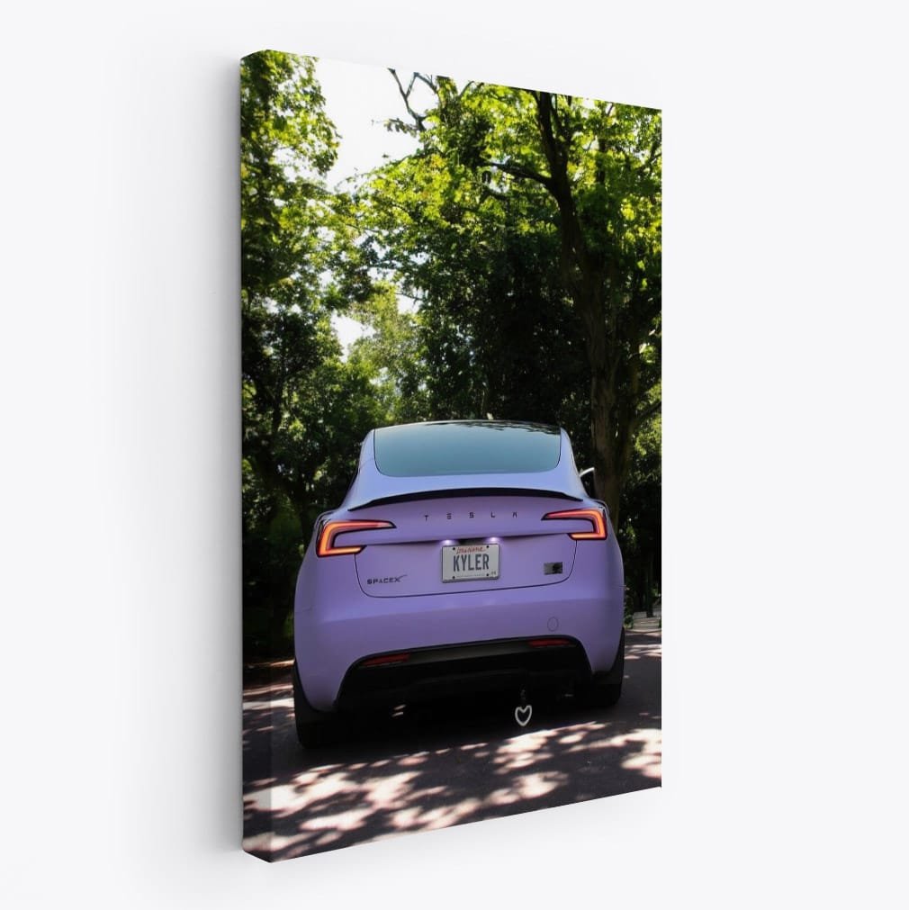 Tesla Model 3 Parked Gracefully Under Tree - Electric Elegance - EnjoyStore