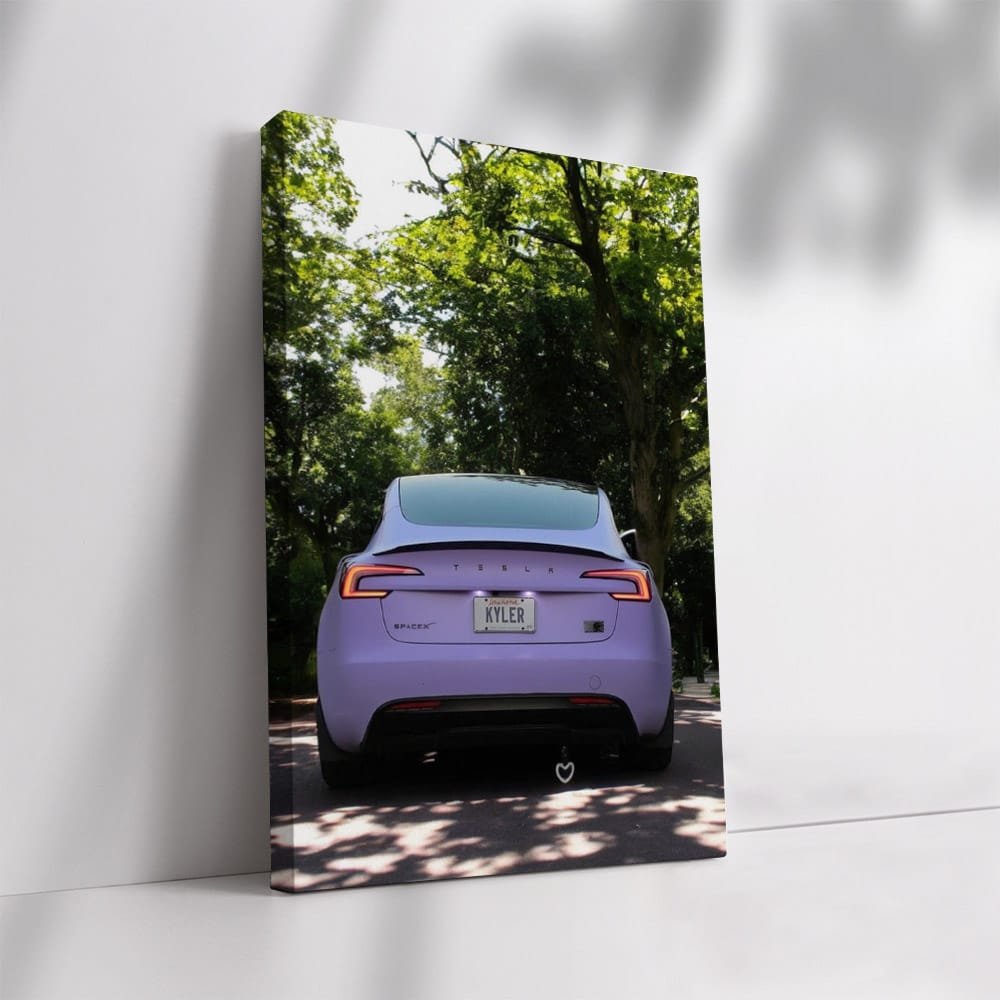 Tesla Model 3 Parked Gracefully Under Tree - Electric Elegance - EnjoyStore