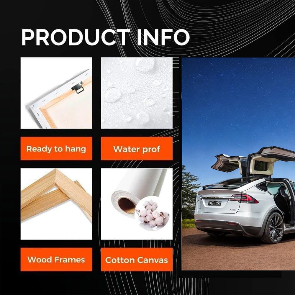 Tesla Model X Cruising Under Starry Night, Futuristic Ride - EnjoyStore