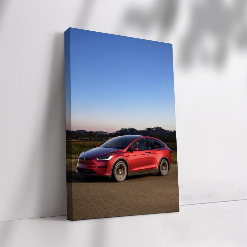 Tesla Model X Under Starry Night on Open Road - Futuristic Luxury - EnjoyStore