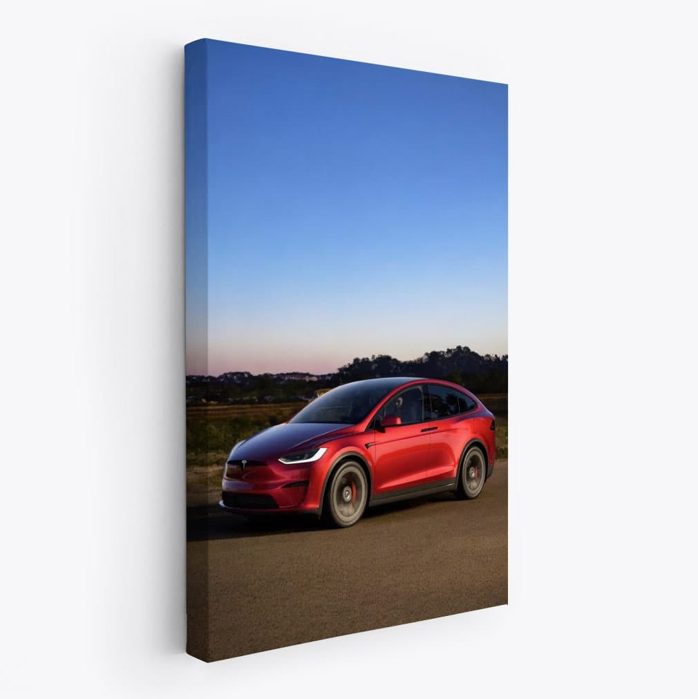 Tesla Model X Under Starry Night on Open Road - Futuristic Luxury - EnjoyStore