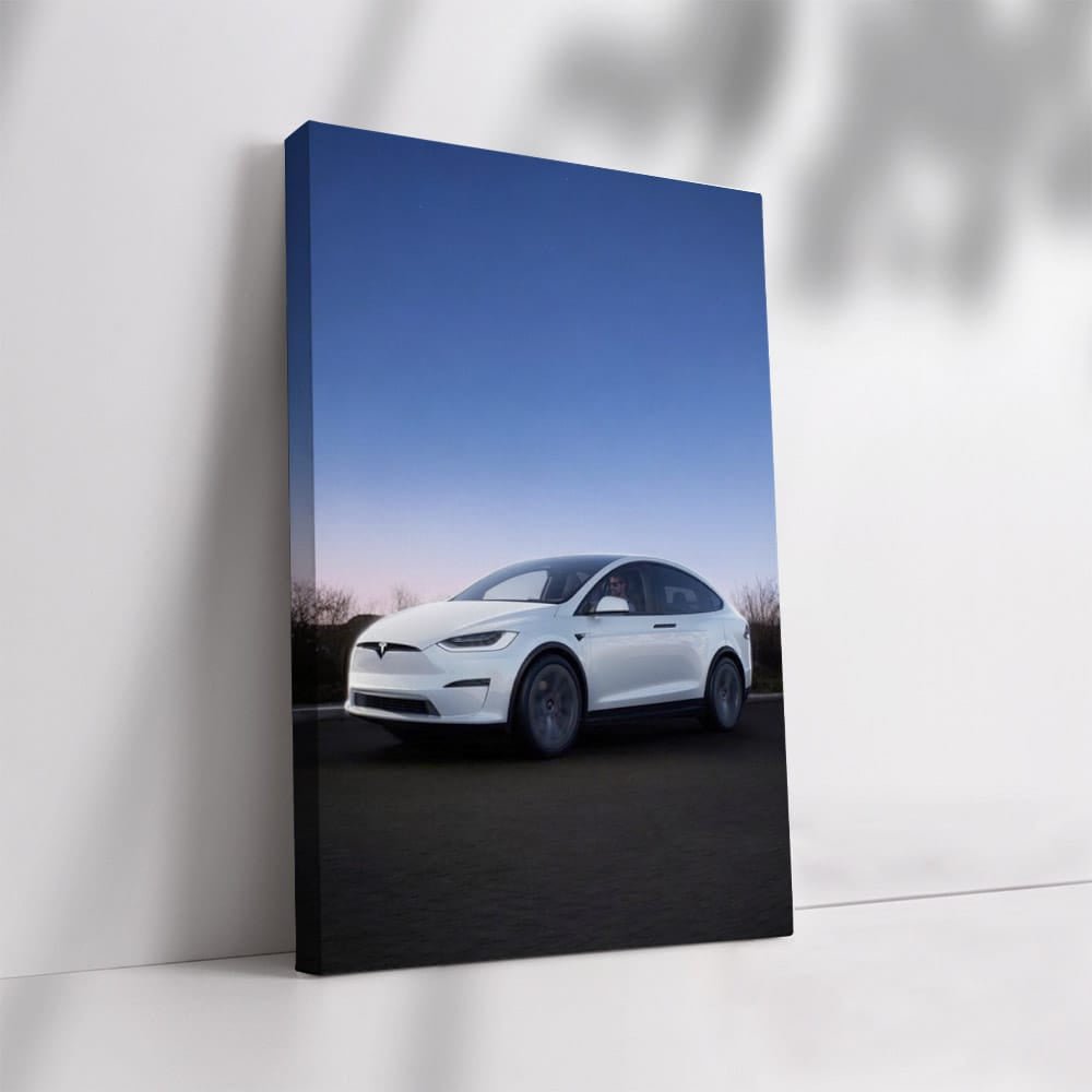 Tesla Model X Under Starry Night on Open Road - Sleek Innovation - EnjoyStore