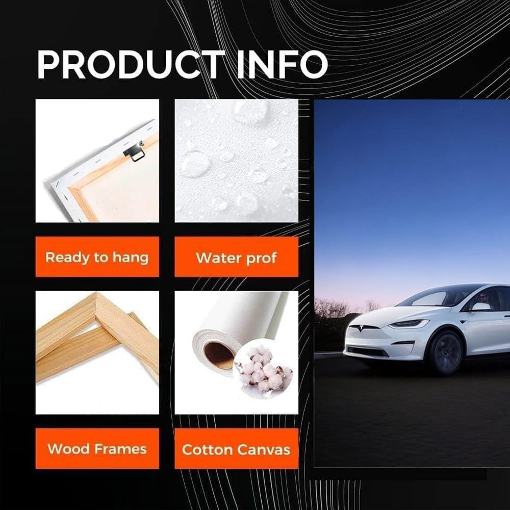 Tesla Model X Under Starry Night on Open Road - Sleek Innovation - EnjoyStore