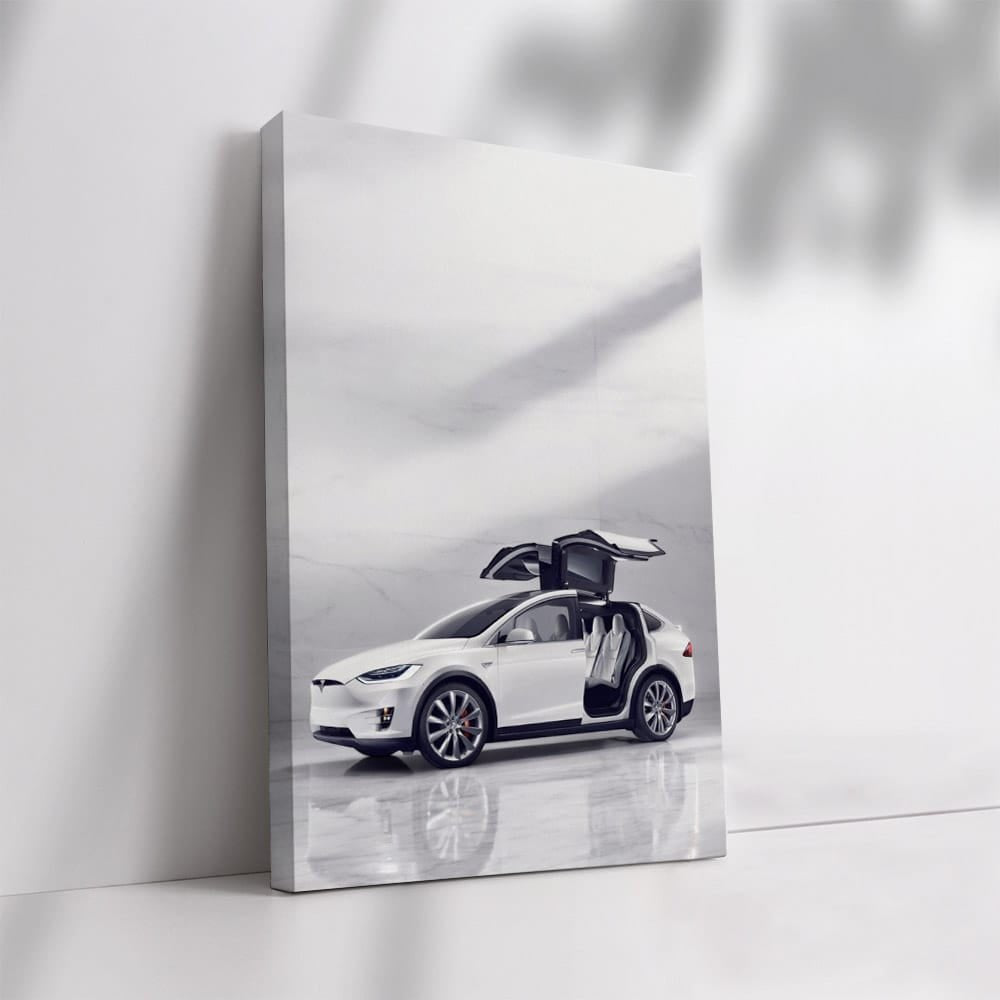 Tesla Model X with Marble Backdrop - Elegance in Motion - EnjoyStore