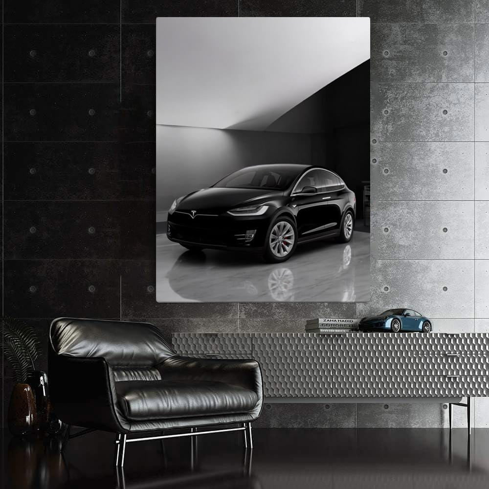 Tesla Model X with Marble Backdrop - Elegance in Motion - EnjoyStore