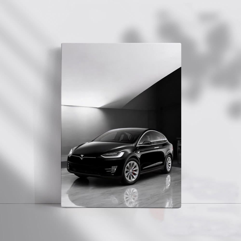 Tesla Model X with Marble Backdrop - Elegance in Motion - EnjoyStore