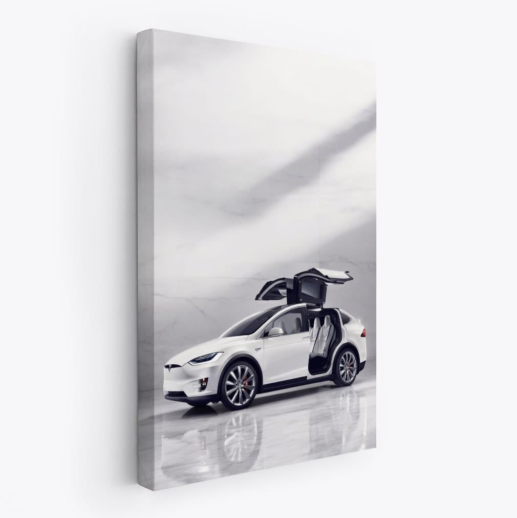 Tesla Model X with Marble Backdrop - Elegance in Motion - EnjoyStore